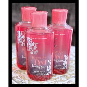 Bath & Body Works Forever Red Vanilla Rum 10oz Shower Gel Body Wash Aloe B5 x3